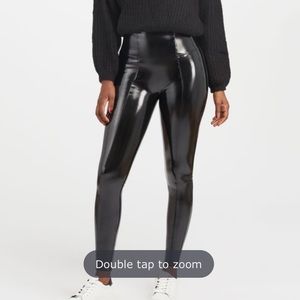 SPANX Black Leather Leggings
